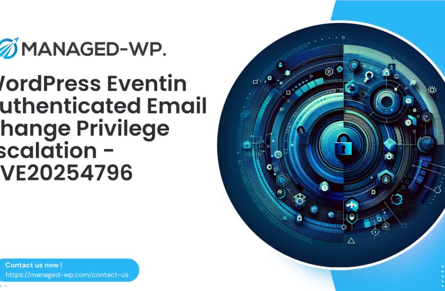 WordPress Eventin Privilege Escalation Authenticated Email Change | CVE20254796 | 2025-08-08