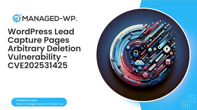WordPress Lead Capturing Pages Arbitrary Deletion Vulnerability...