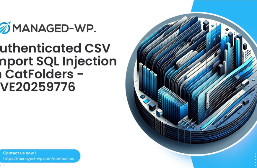 CatFolders Authenticated SQL Injection Vulnerability | CVE20259776 | 2025-09-11