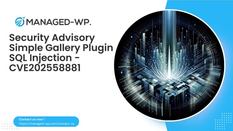 Critical SQL Injection in Simple Gallery Plugin…