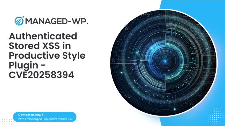Authenticated Stored XSS in Productive Style Plugin...