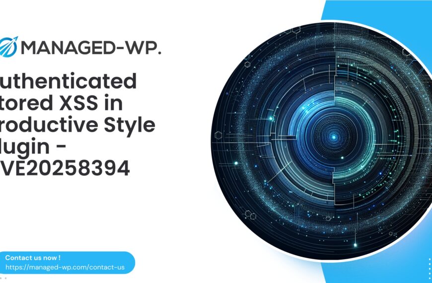Authenticated Stored XSS in Productive Style Plugin | CVE20258394 | 2025-09-16