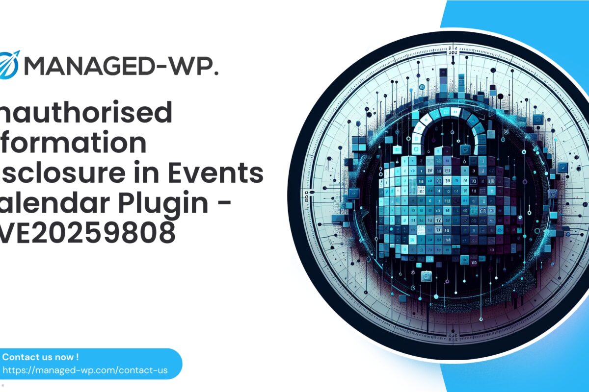 Unauthenticated Access Allows Events Calendar Data Exposure…