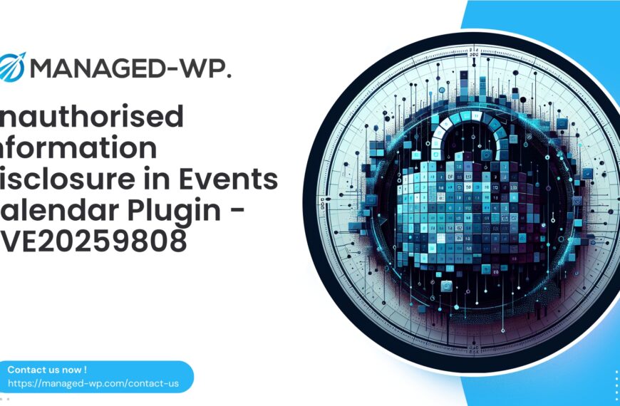 Unauthenticated Access Allows Events Calendar Data Exposure | CVE20259808 | 2025-09-15