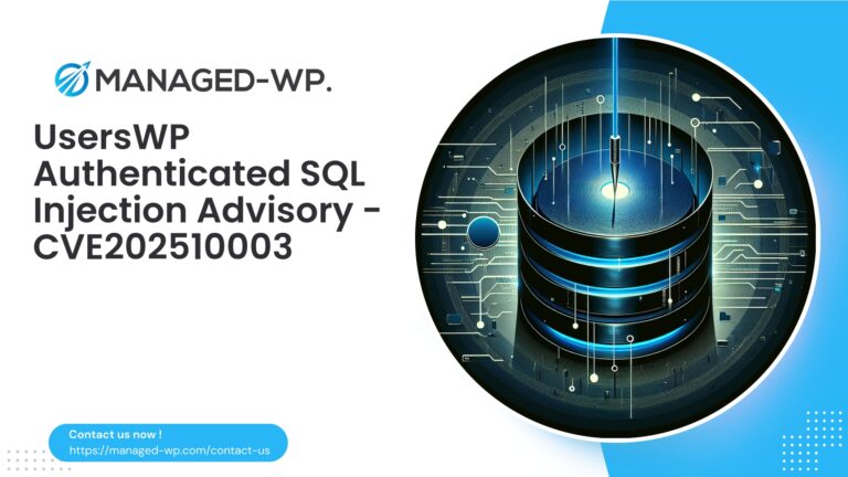 Authenticated Subscriber SQL Injection in WordPress Plugin…