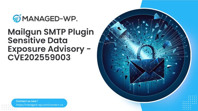 Critical Mailgun SMTP Plugin Sensitive Data Exposure…