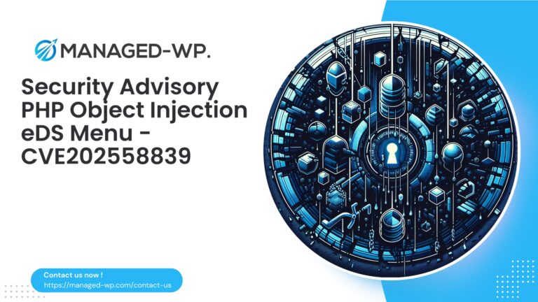 Critical PHP Object Injection in eDS Plugin…