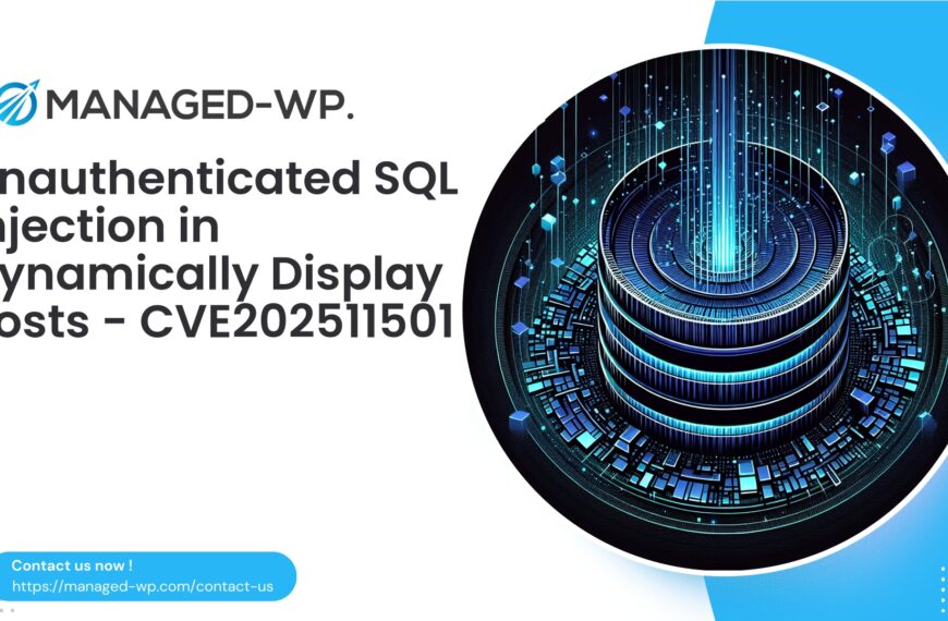 Unauthenticated SQL Injection in Dynamically Display Posts | CVE202511501 | 2025-10-15