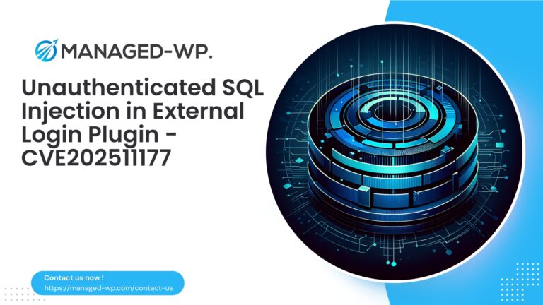 External Login Plugin Unauthenticated SQL Injection Risk…