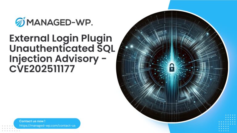 Unauthenticated SQL Injection in External Login Plugin…