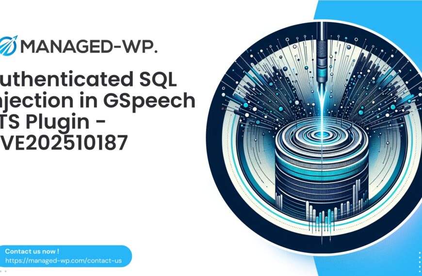 Authenticated SQL Injection in GSpeech TTS | CVE202510187 | 2025-10-18
