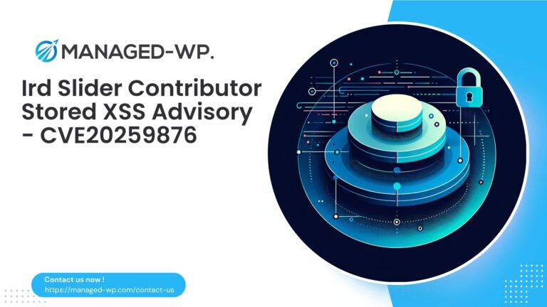 Authenticated Stored XSS in Ird Slider Plugin...