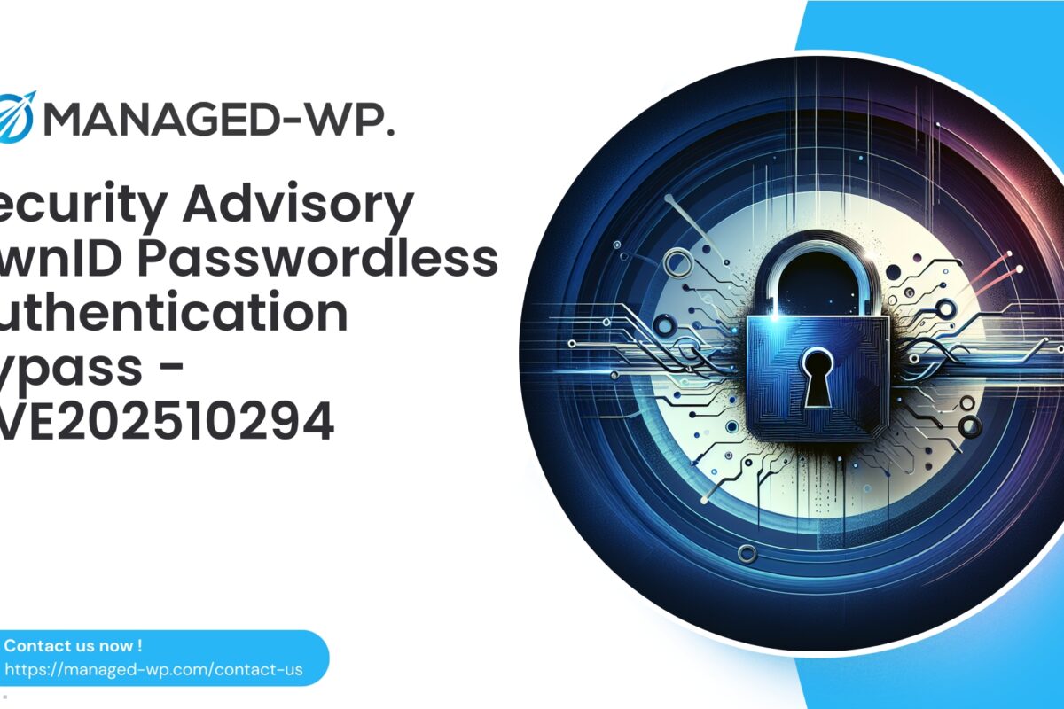 Critical OwnID Passwordless Authentication Bypass | CVE202510294…