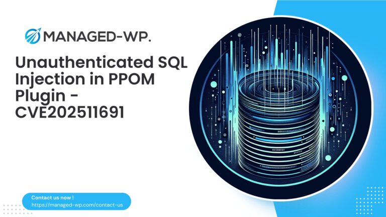 Critical Unauthenticated SQL Injection in PPOM Plugin…