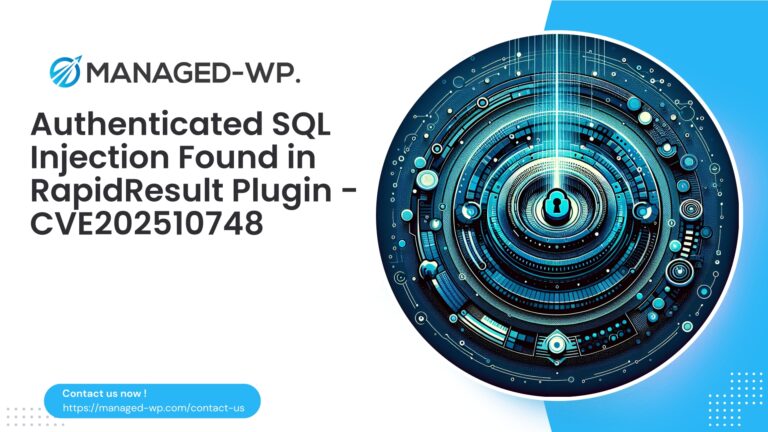 Authenticated SQL Injection in RapidResult Plugin |…