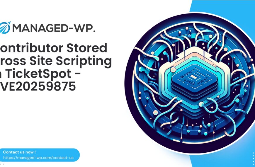 Authenticated Contributor Stored XSS in TicketSpot | CVE20259875 | 2025-10-03