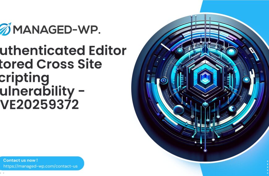 WordPress Video Carousel Authenticated Stored XSS | CVE20259372 | 2025-10-03