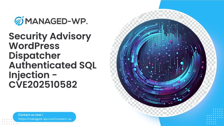 Authenticated SQL Injection in WordPress Dispatcher Plugin…