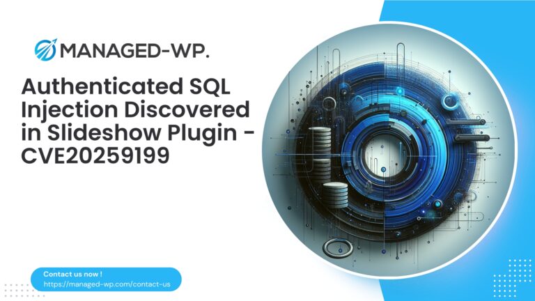 Critical Authenticated SQL Injection in Slideshow Plugin...