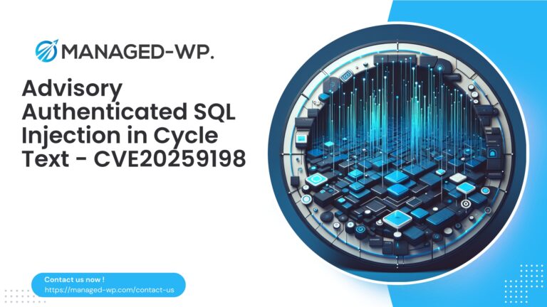 Authenticated Contributor SQL Injection in WordPress Plugin...