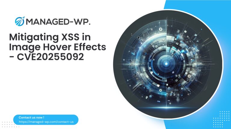Critical XSS in Image Hover Effects Plugin…
