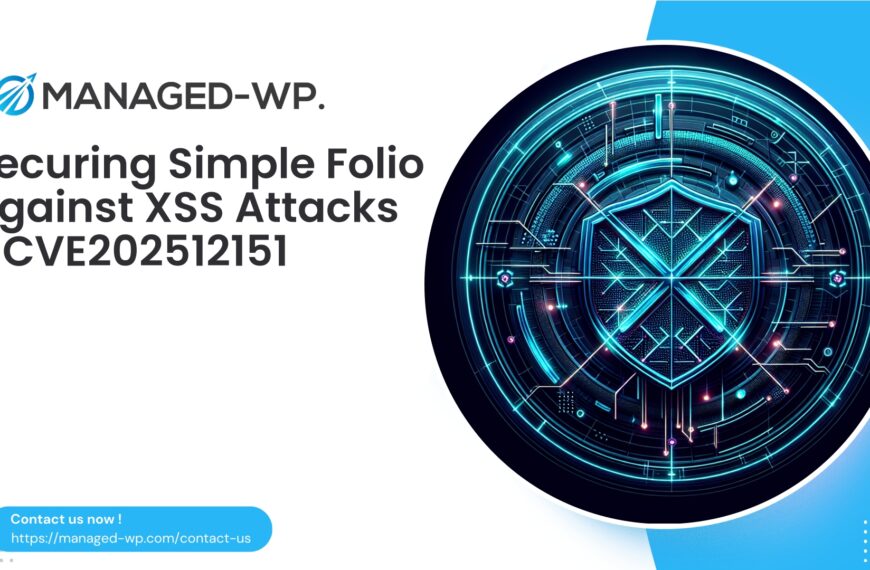 Critical XSS in Simple Folio Plugin | CVE202512151 | 2025-11-30