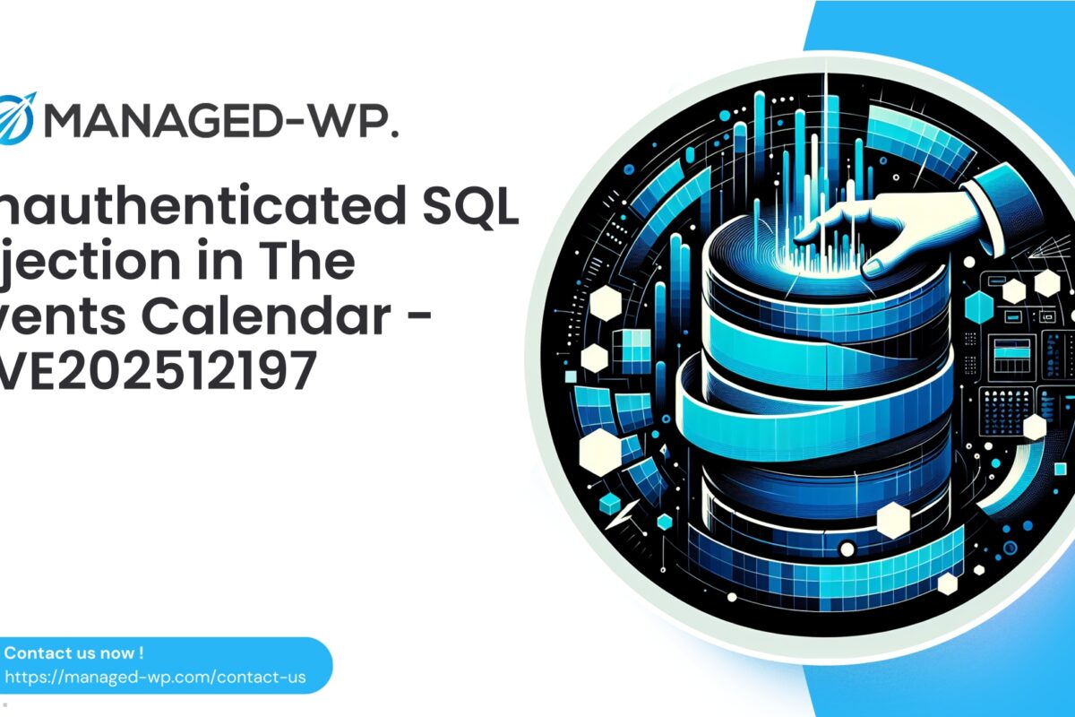 Critical Unauthenticated SQL Injection in Events Calendar…