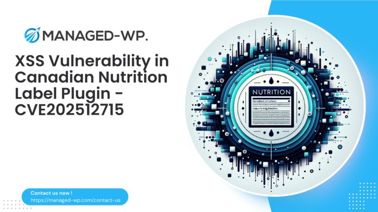 Security Alert XSS in Nutrition Facts Plugin...
