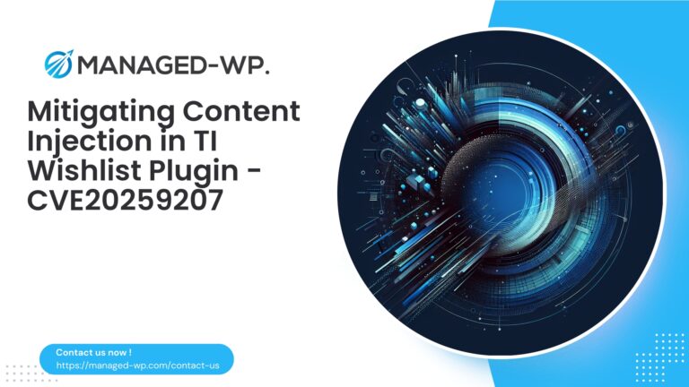Critical TI WooCommerce Wishlist Content Injection Vulnerability…
