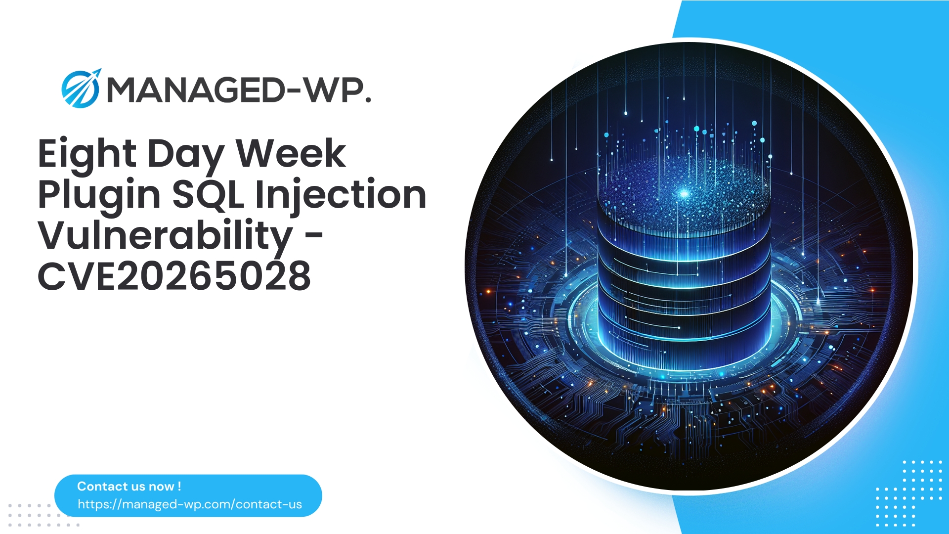 SQL Injection Vulnerability in Eight Day Week | CVE20265028 | 2026-05-12